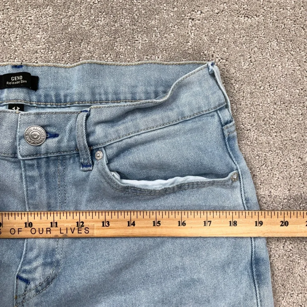 True Religion Geno Jeans Mens 33 Blue Fade Y2K Relaxed Slim Urban Iconic Denim